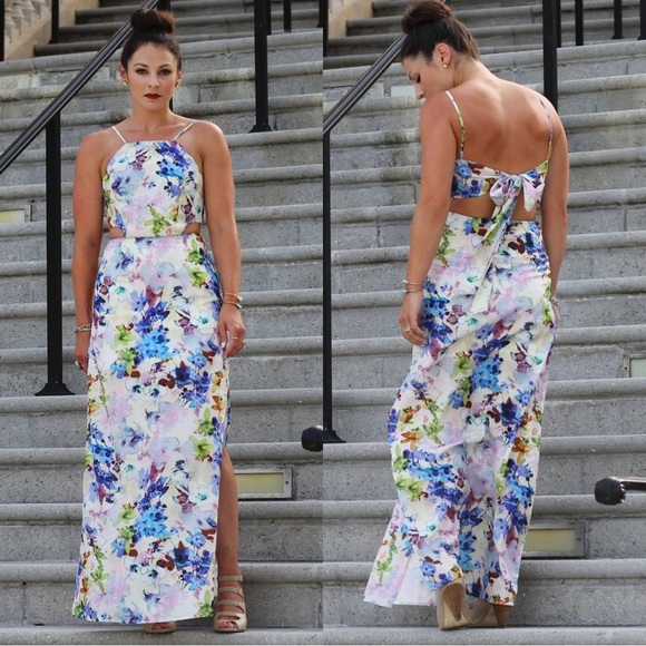 J.O.A. Floral Maxi Dress Purple Maxi Dress - Picture 2 of 12